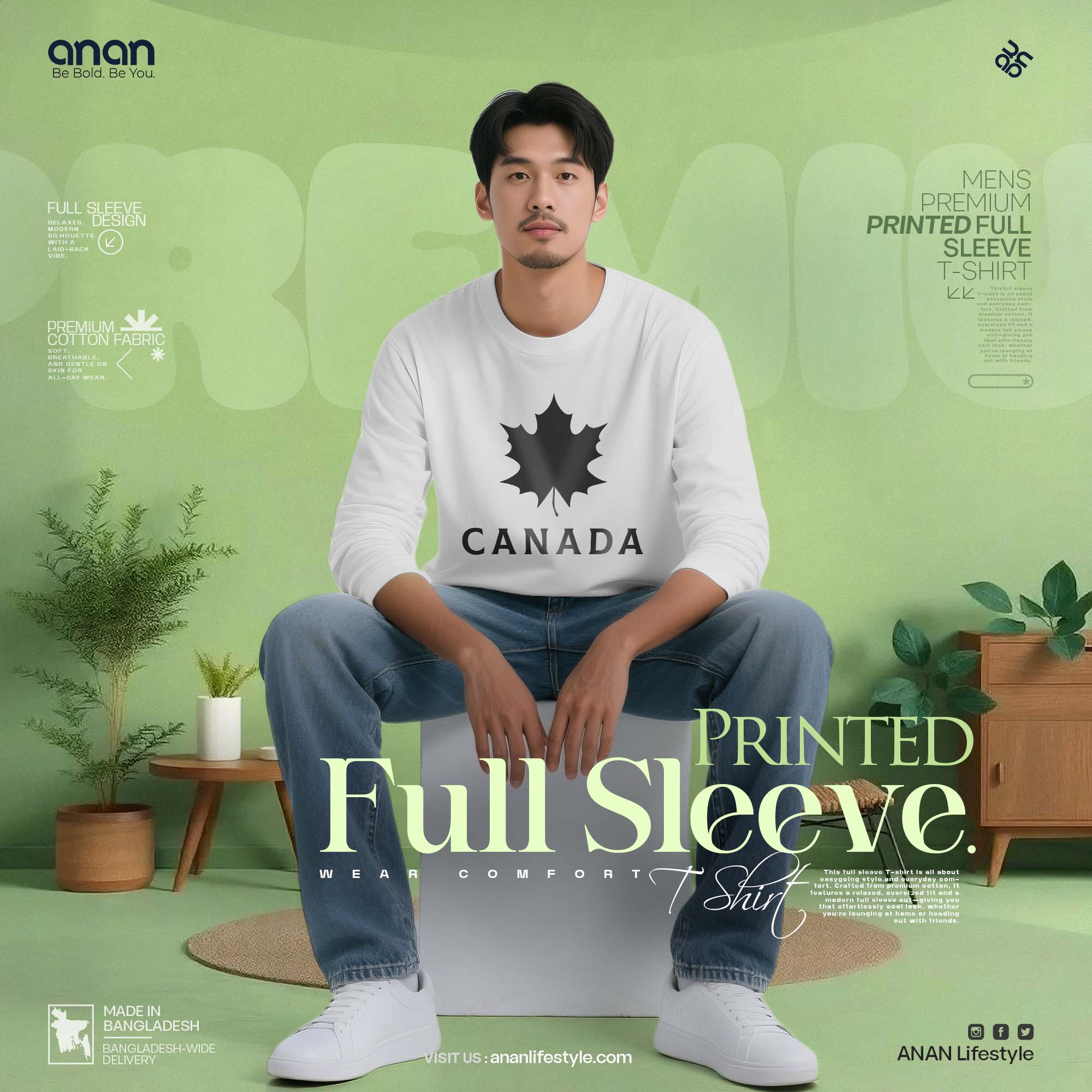 Printed Full Sleeve T-shirt